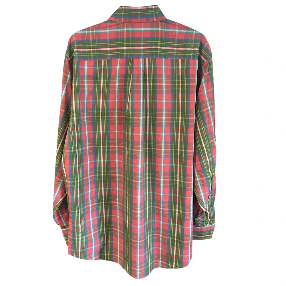 Peter Millar Men's Large 100% Cotton Plaid Button Down Shirt Weekender Sz.‎ L